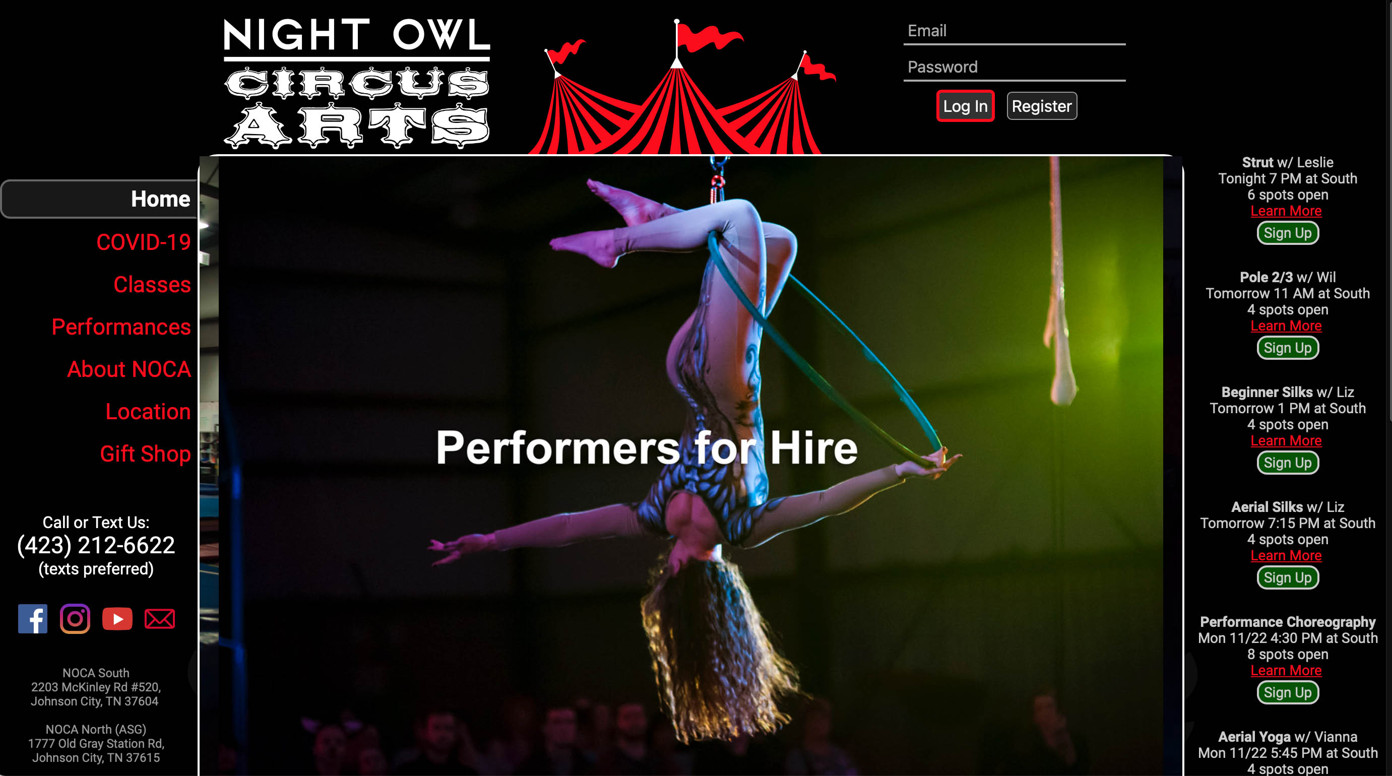 Performers For Hire at Night Owl Circus Arts in Johnson City, Tennessee, USA