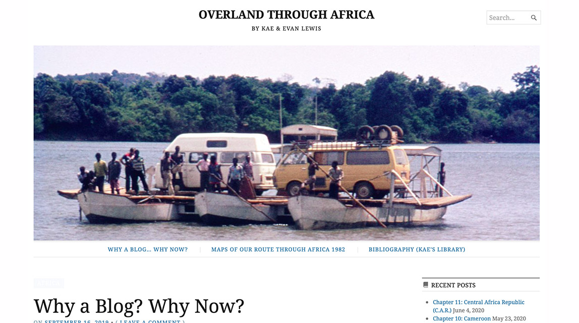 Kae's blog about travelling through Africa for 14 months in 1982